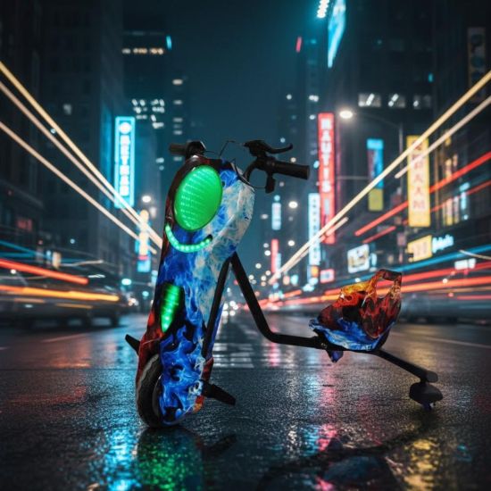 صورة سكوتر درفت "اللهيب البارد" – قوة وإضاءة تبهر العيون